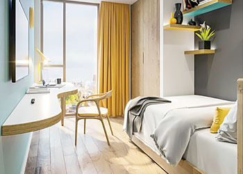 イギリスの学生寮の室内イメージその1