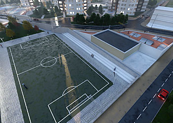 モンゴル不動産「マンダラ・ガーデン」サッカーコート・イメージ画像