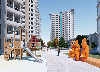 モンゴル不動産「Mandala Garden」遊歩道イメージ画像