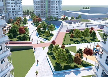 モンゴル不動産「Mandala Garden」広場イメージ画像