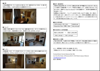 【マレーシア不動産】物件調査報告レポートの例