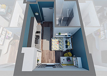 イギリス特選物件「VISTA」・Studio間取り図